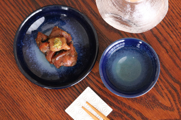小石原燒 小石原燒 青金石釉 酒杯 清酒杯 Ochoko Maruta 窯 Ota Gohaya 陶器餐具 maruta-033 第2張的照片