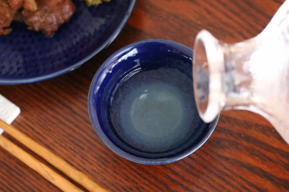 小石原燒 小石原燒 青金石釉 酒杯 清酒杯 Ochoko Maruta 窯 Ota Gohaya 陶器餐具 maruta-033 第4張的照片