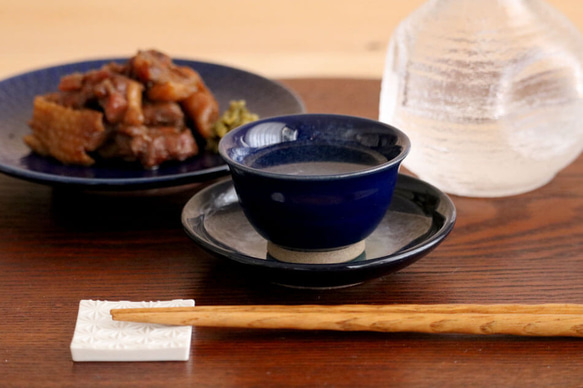 小石原燒 小石原燒 青金石釉 酒杯 清酒杯 Ochoko Maruta 窯 Ota Gohaya 陶器餐具 maruta-033 第5張的照片