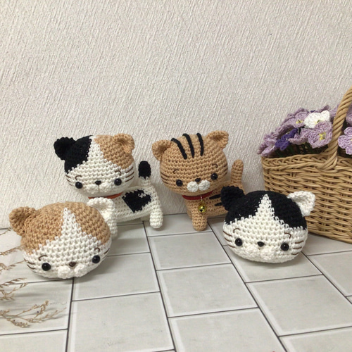 バブーシュカのパステル三毛猫さんのあみぐるみ f9cc913b967e79cc39ff0b0548de40