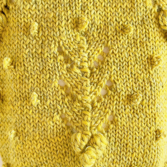 犬服　手編みセーター　黄緑色　胴回り40cm 4枚目の画像
