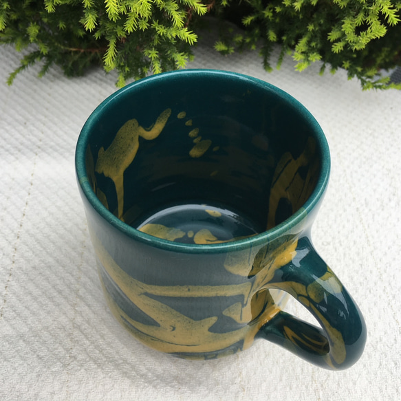 マグカップ　カラフル地中海陶器　洋食器　イエローベースのシックな色合い　Newサパ　CCBTJn 3枚目の画像