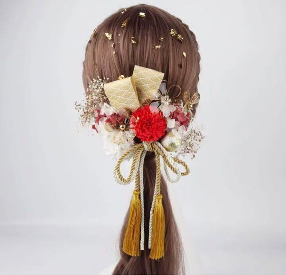 み*さ様 七五三　七五三髪飾り　ヘッドドレス　着物髪飾り　リメイク髪飾り 031 和装髪飾り16点セット 結婚式 卒業式 成人式 七五三 髪飾り 12/16