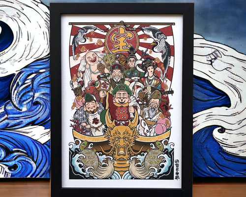 七福神の絵画 京の宮絵師 安川如風が描くジークレー印刷による額絵の七福神