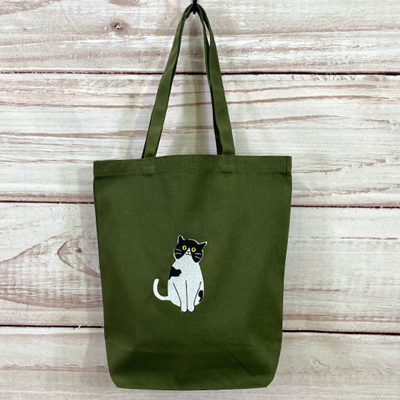 Sitting Hachiware Cat 刺繡帆布棉質手提袋/環保袋 [免運費] 第4張的照片