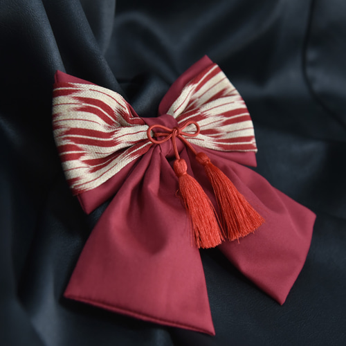 2way和柄リボン【矢絣-朱音-】◇ブローチ＆髪飾り ブローチ RAGAMUFFIN  