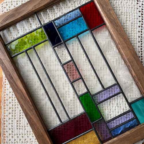 ステンドグラス パネル 昭和レトロ ガラス引き戸 その他インテリア雑貨