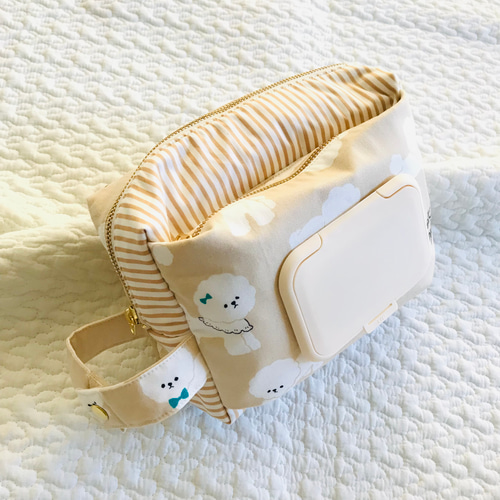 ビション・フリーゼ ビタット付きオムツポーチ お尻ふき別収納