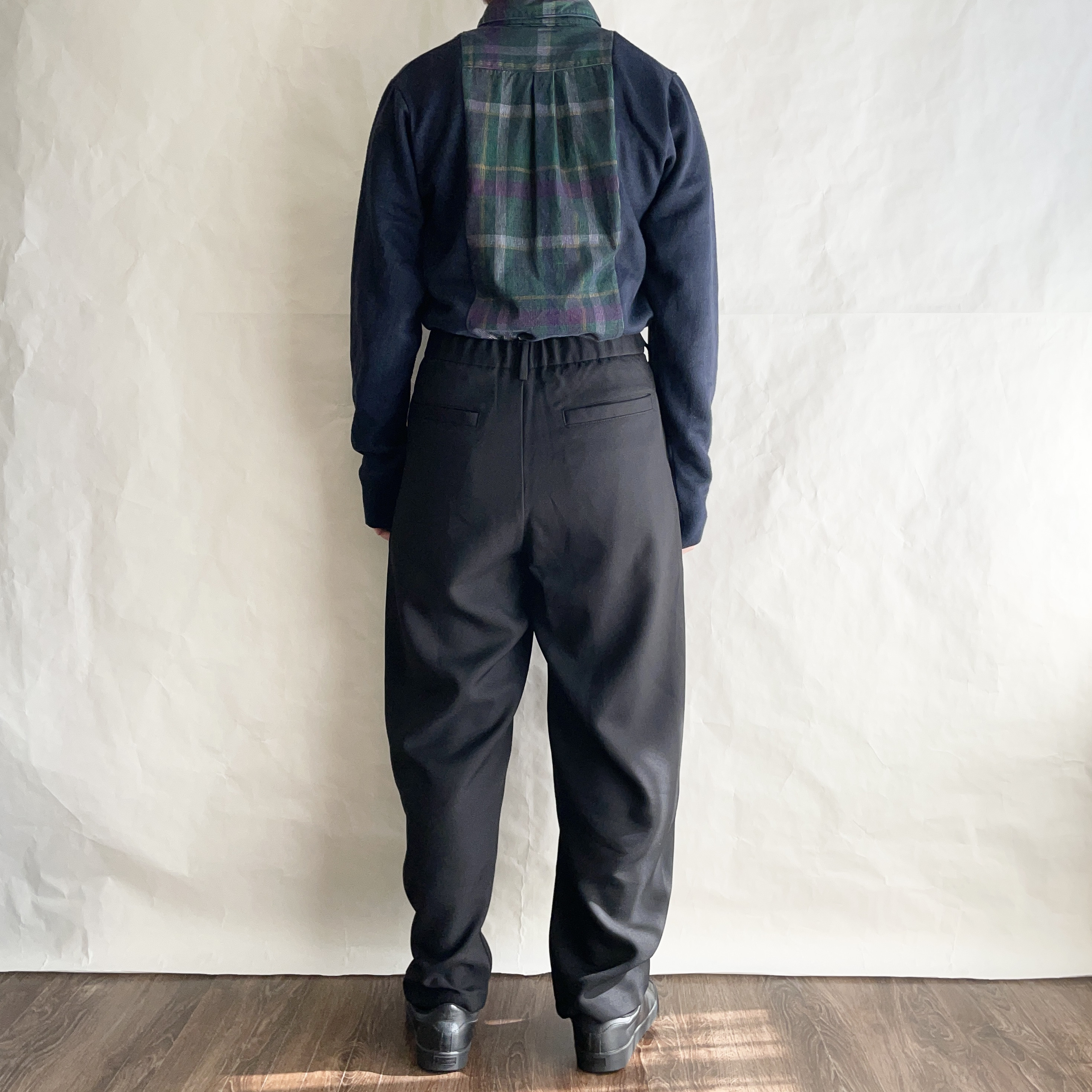 ［リメイク］シャツカーデ   チェック×ネイビー　　　R-ST1-2