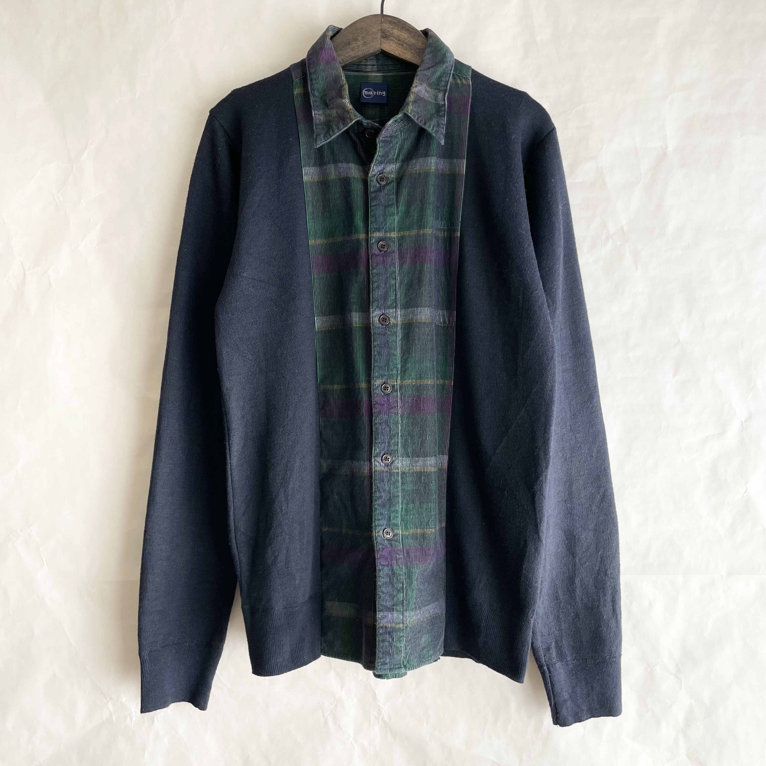 ［リメイク］シャツカーデ   チェック×ネイビー　　　R-ST1-2