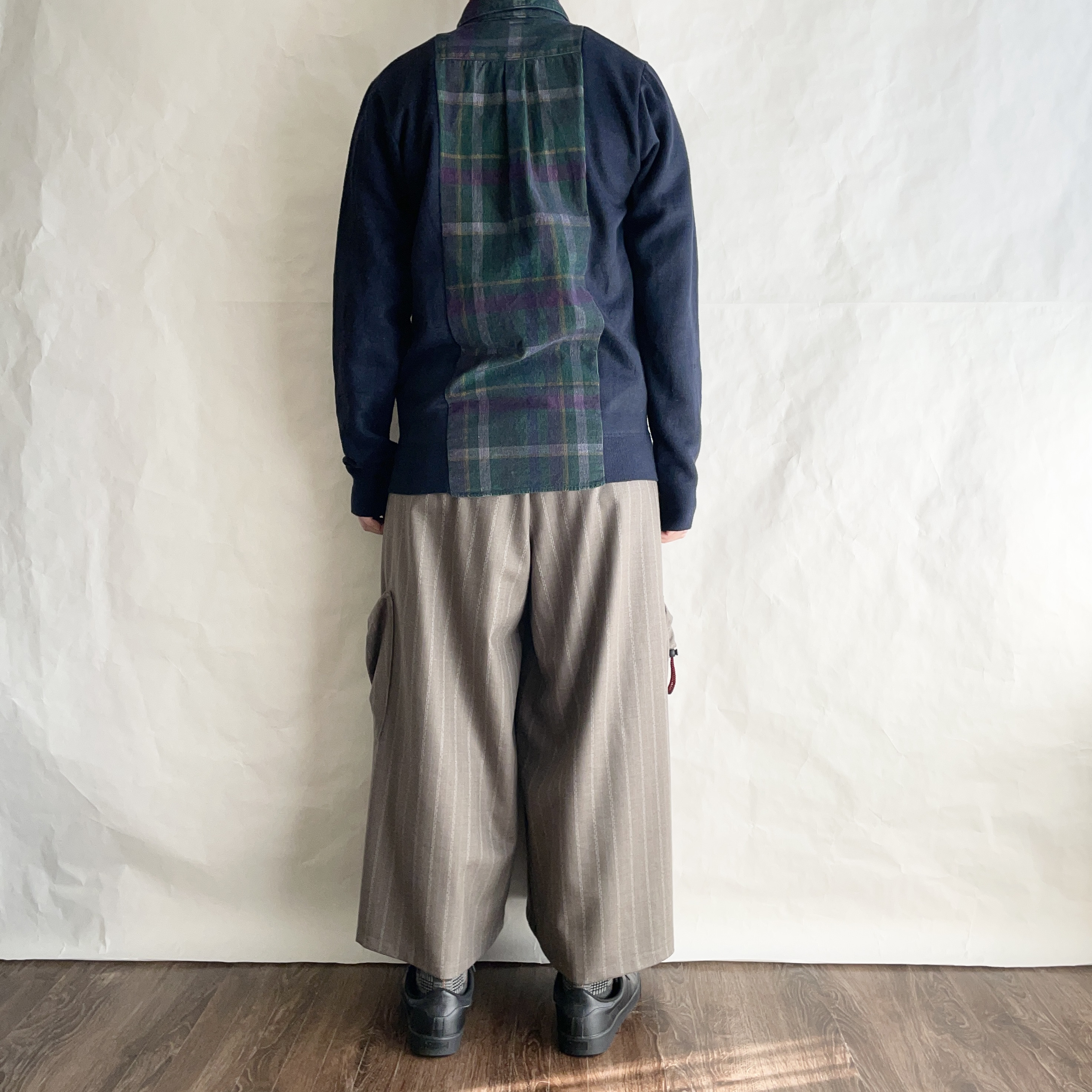 ［リメイク］シャツカーデ   チェック×ネイビー　　　R-ST1-2