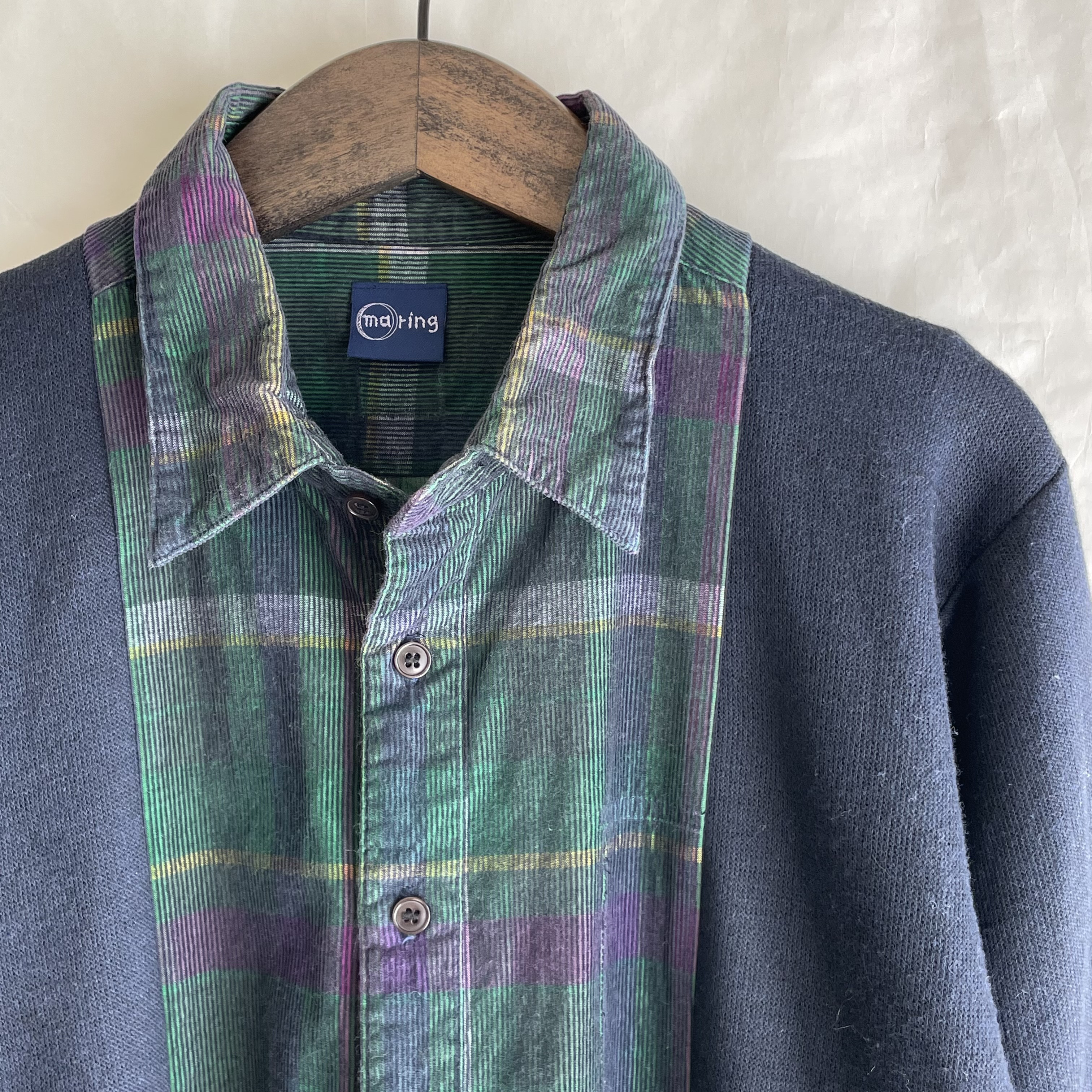 ［リメイク］シャツカーデ   チェック×ネイビー　　　R-ST1-2