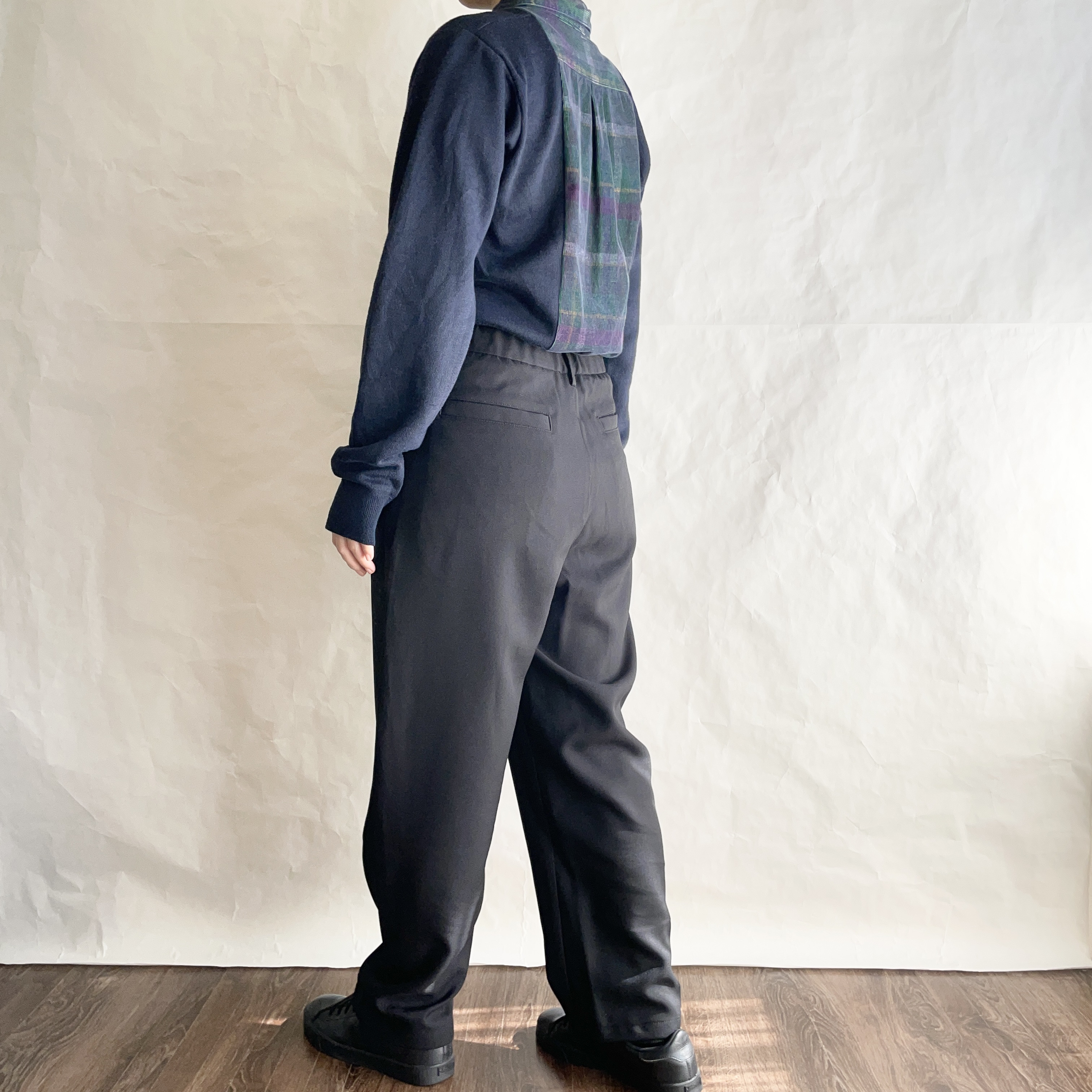 ［リメイク］シャツカーデ   チェック×ネイビー　　　R-ST1-2