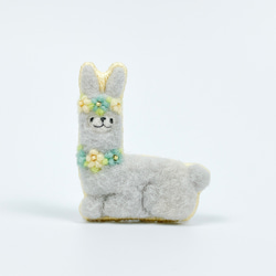 兔子羊駝胸針（灰色）/生肖系列 第1張的照片