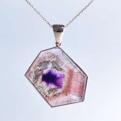 Red Geothite in Amethyst Quartz_19.50ct/k18PG Necklace 1枚目の画像