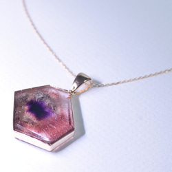 Red Geothite in Amethyst Quartz_19.50ct/k18PG Necklace 2枚目の画像