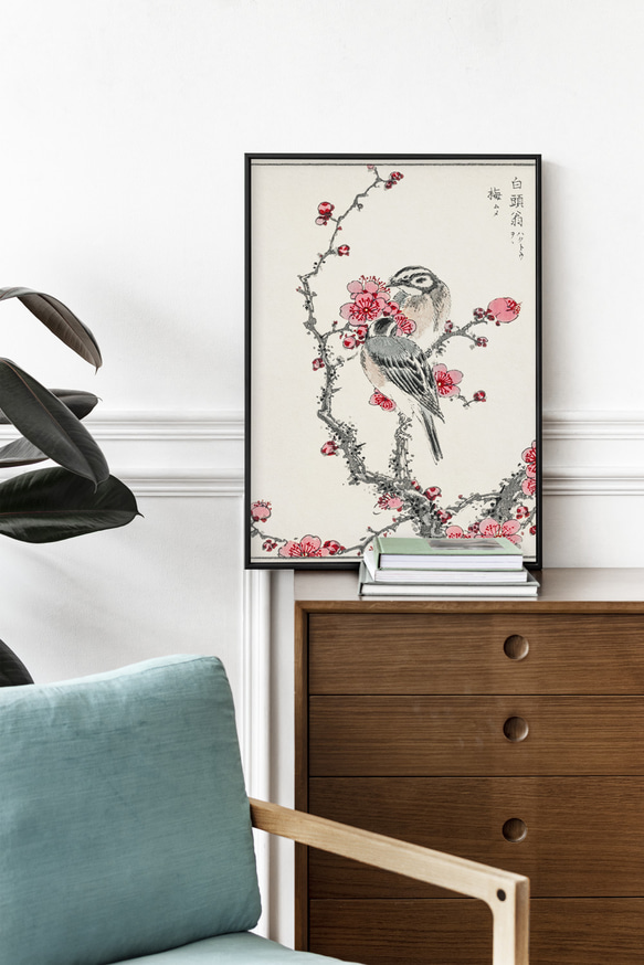 【NO.426】梅とシロガシラの日本画アートポスター☆お正月和柄和室インテリア和モダン玄関A2A1B5B4B3B2B1 12枚目の画像