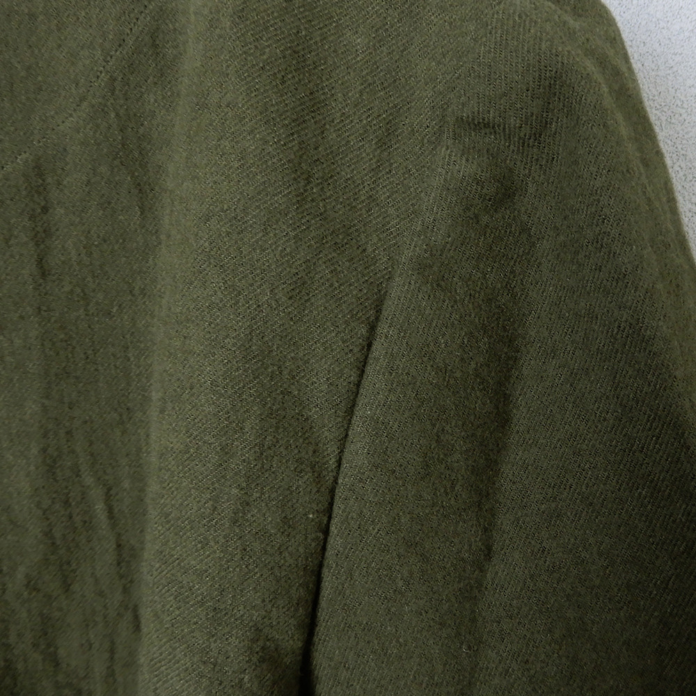 簡単にオシャレしたい！ウールとコットンリネン 大人の切り替えフレアトップス(ブラウス)ウイリアムモリス アネモネオレンジ