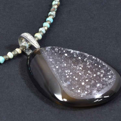 Druzy Agate/diamond_0.08ct/pt900 Pendant top　【Soro/ソロ】 3枚目の画像