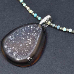 Druzy Agate/diamond_0.08ct/pt900 Pendant top　【Soro/ソロ】 1枚目の画像