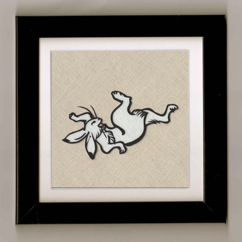 切り絵「鳥獣戯画のうさぎ」E 切り絵 伊勢屋 通販 15148810
