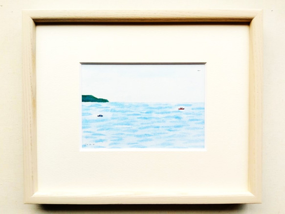 原画「おだやかな海/Calm sea」 ※木製額縁入り 1枚目の画像
