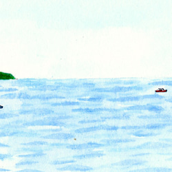 原画「おだやかな海/Calm sea」 ※木製額縁入り 5枚目の画像