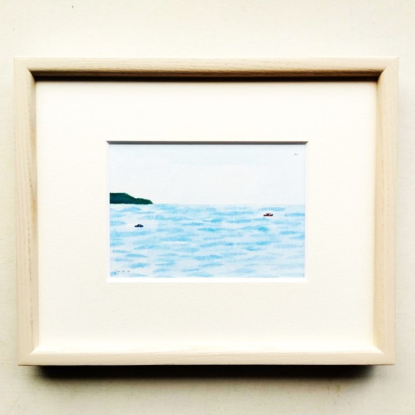原画「おだやかな海/Calm sea」 ※木製額縁入り 3枚目の画像