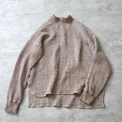 華夫格運動衫/粉紅米色/三河紡織 第9張的照片