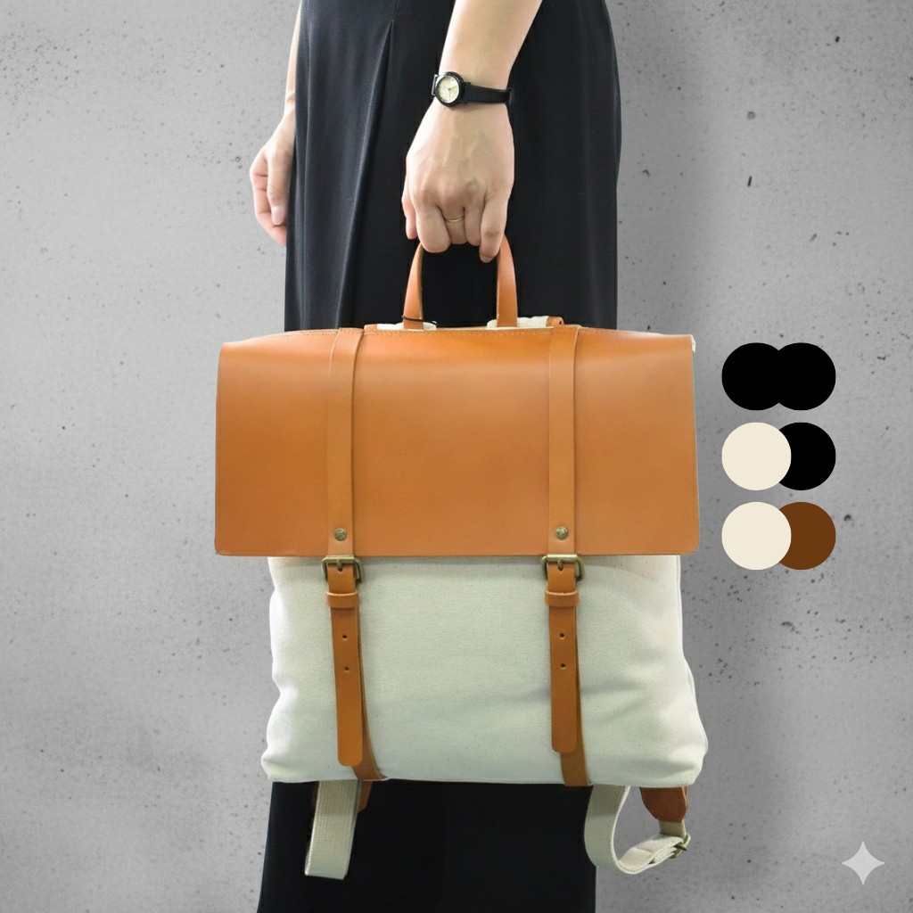 MahL+81　FlapRucksack　本革　帆布　キャンバス　フラップリュック　バックパック