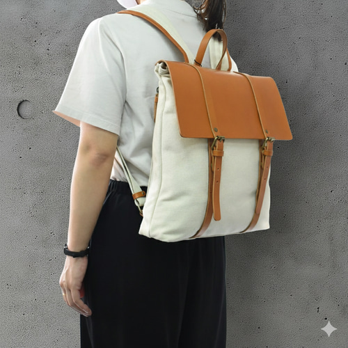 MahL+81 FlapRucksack 本革 帆布 キャンバス フラップリュック バック