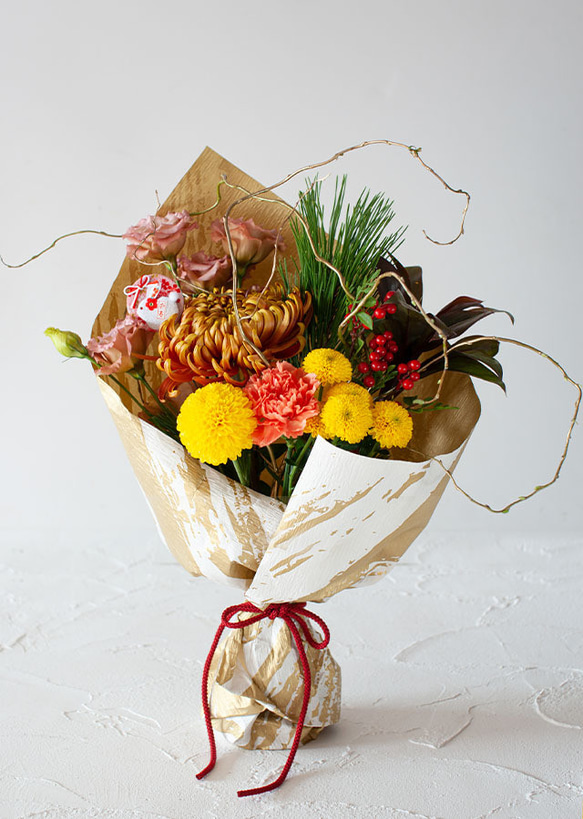 お正月花束】HANA橙【正月のおしゃれなお花】 その他インテリア雑貨