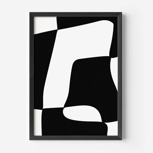 モノクロ絵画 抽象画 アート B2サイズ インテリア - メルカリ