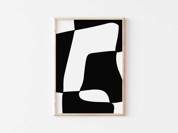 抽象画　絵画　カラー　モノクロ　インテリア　アート　A4サイズ 抽象画 花 白黒反転 A4 絵画 ヒロシ・ド・クレヨン 通販 1595373