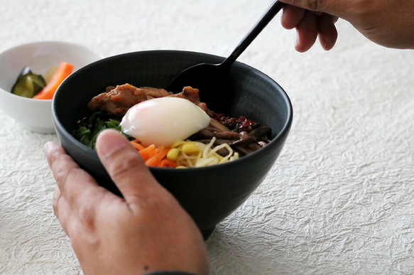 小石原燒 Koishiwara 燒飛機碗 15 厘米丸田窯 Ota Gohaya 陶器餐具器皿白釉黑釉全 2 色 maruta- 第10張的照片