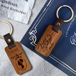 名入れ キーホルダー ギフト キーリング レザー 名前入り 猫 犬