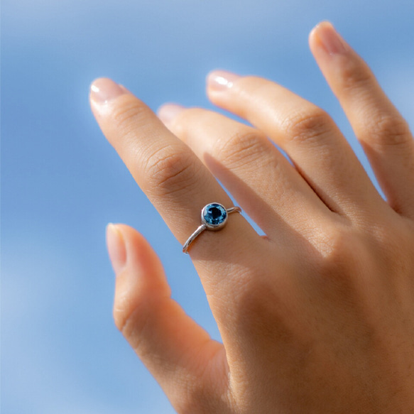 Myoju 天然石 リング 指輪 ロンドンブルートパーズ サイズ フリー