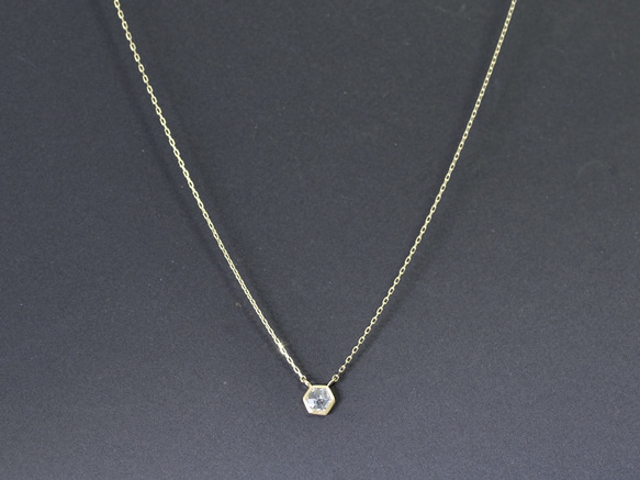 Diamond(Hexagoncut)_0.21ct/k18YG necklace 【Grana/グラーナ】 3枚目の画像