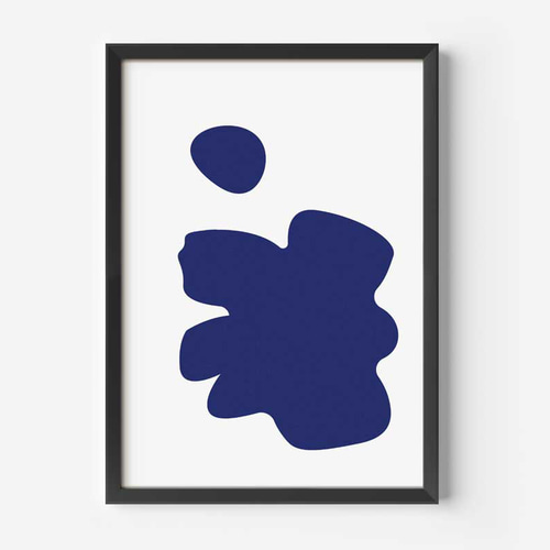 おしゃれな抽象画、北欧ブルー、アートポスター、モダンスタイル