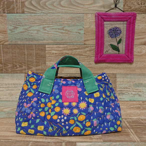 青系小花柄 ミニ裏毛 【公式通販】