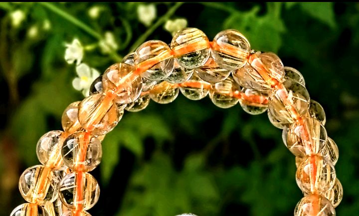 本日限定✿天然美品金線入り【黄金太針】タイチンルチルクォーツブレスレット