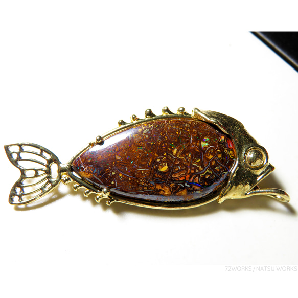 ボルダーオパール フィッシュ チャーム / Boulder Opal Fish charms 4枚目の画像