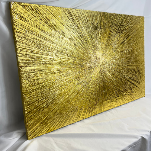 THE SUN』絵画 迫力 金箔アート かっこいい 大きいアート 立体