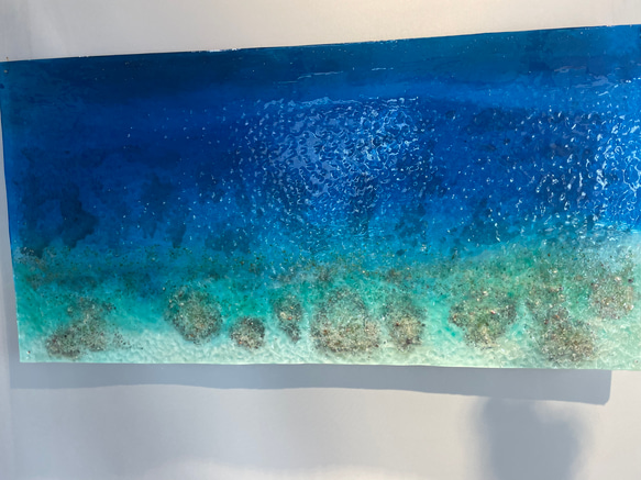 新作　アートパネル 珊瑚砂のラグーン　エメラルドブルーの海　90×45 2枚目の画像