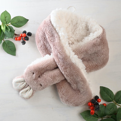 ぬっくぬくキッズ用ネックウォーマー　キッズマフラー（くすみピンク） 1枚目の画像