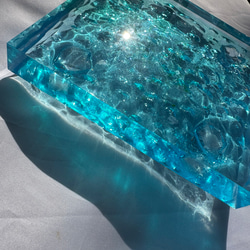 現品有りれインテリアアートブロック ラージ エメラルドブルー