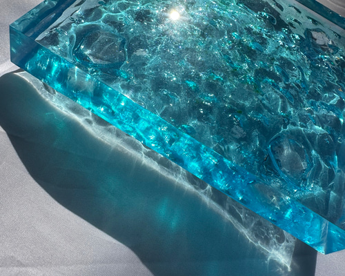 現品有りれインテリアアートブロック ラージ エメラルドブルー