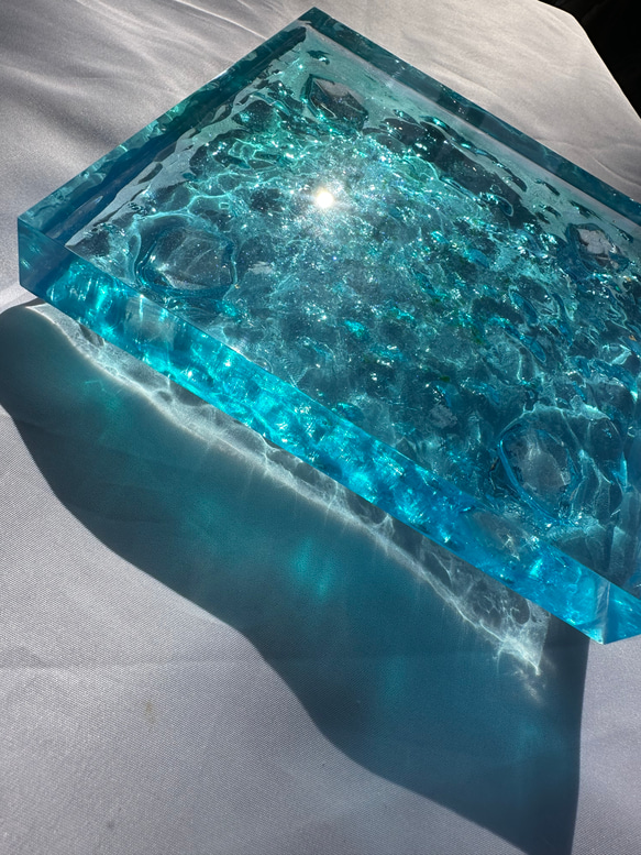 現品有りれインテリアアートブロック ラージ エメラルドブルー