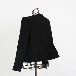 【フォーマルジャケット&スカートセット】バックフリル ジャケット　レースマーメイドスカート　漆黒 14枚目の画像