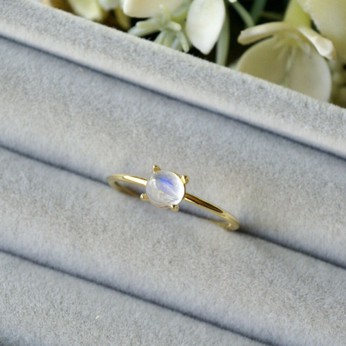 レインボームーンストーンリング#9